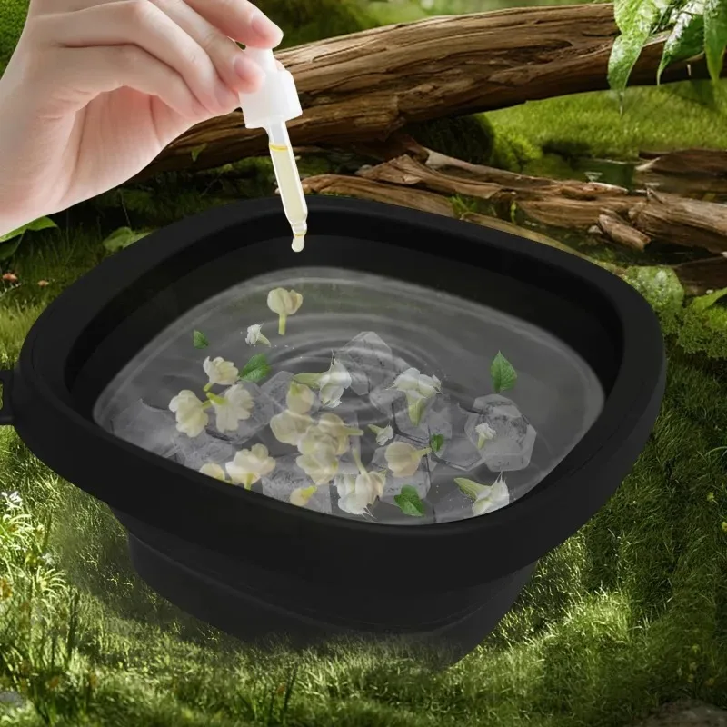 Faltbare Silikon Gesicht Eis Bad Tablett Kalte Therapie Gesichts Schwellungen Relief Tragbare Faltbare Cryo Haut Werkzeug Reise Schönheit Schüssel