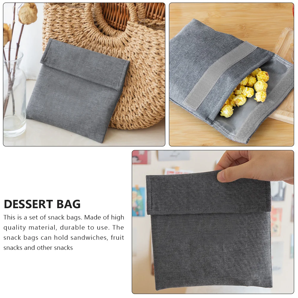 

1Set Washable Snack Bags Reusable Storage Bags for Sandwiches Cookies Grey Green Pink Dessert Shop Snack Bag Food Bag