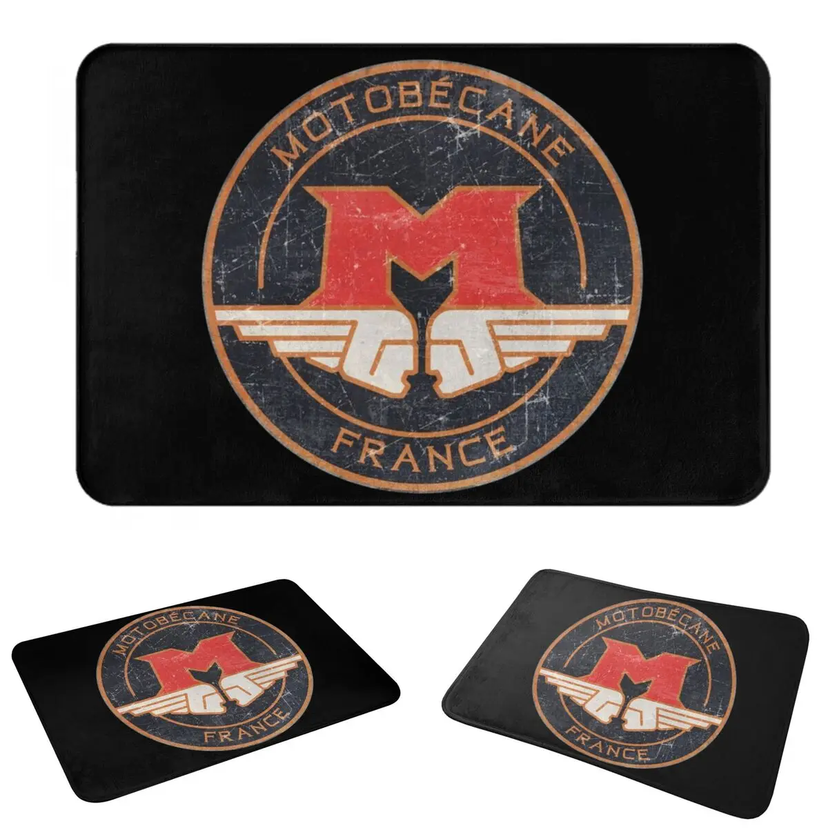 MOTOBECANE . Retro Badge Doormat Washable Carpet Rug Kitchen Entrance Home Floor Mat for Bedroom Footpad Mats