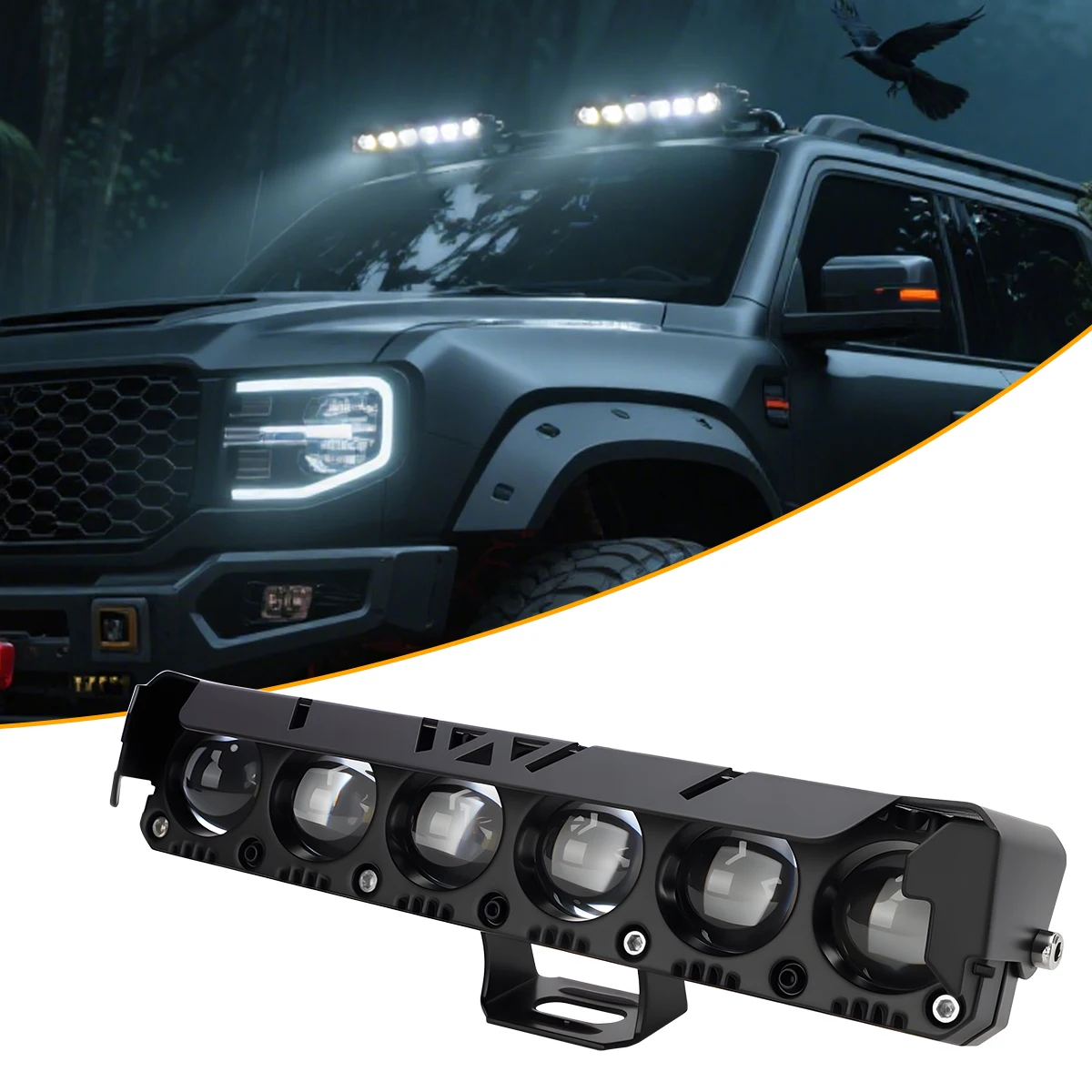 

Светодиодный рабочий фонарь для мотоцикла, противотуманная фара для грузовика, 9-80 В, прожектор 60 Вт 3570 6SMD, дальний фонарь для ATV, внедорожника, UTV, двухцветный