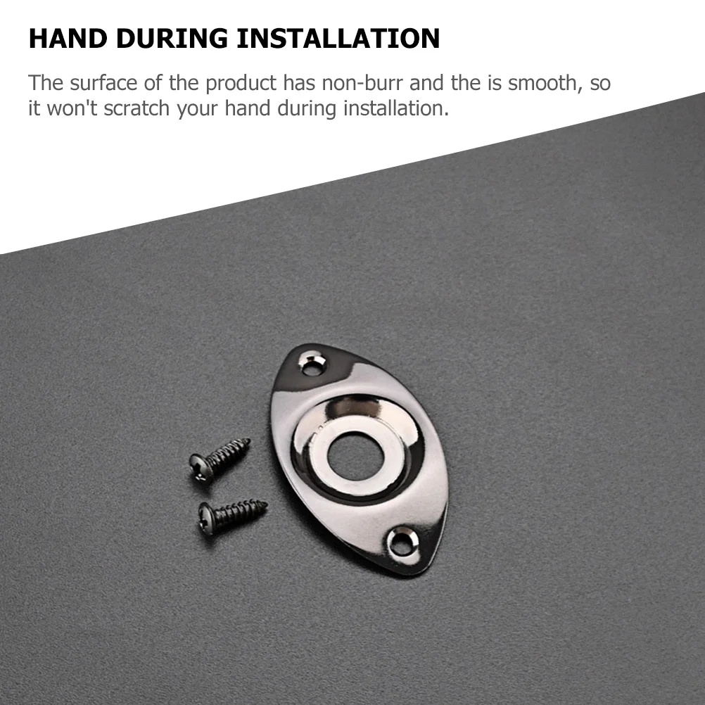 

1 set 1 Set Electric Jack Plate Black Socket Replacement Sturdy Metal Output Socket Plate Guitar Parts Bass Guitar Accessory