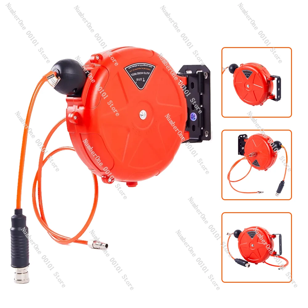 Compressor Hose Reel Retractable 10m Automatic Rewind Tool Commercial Reel With Swivel Bracket Quick Coupler Air Compressor