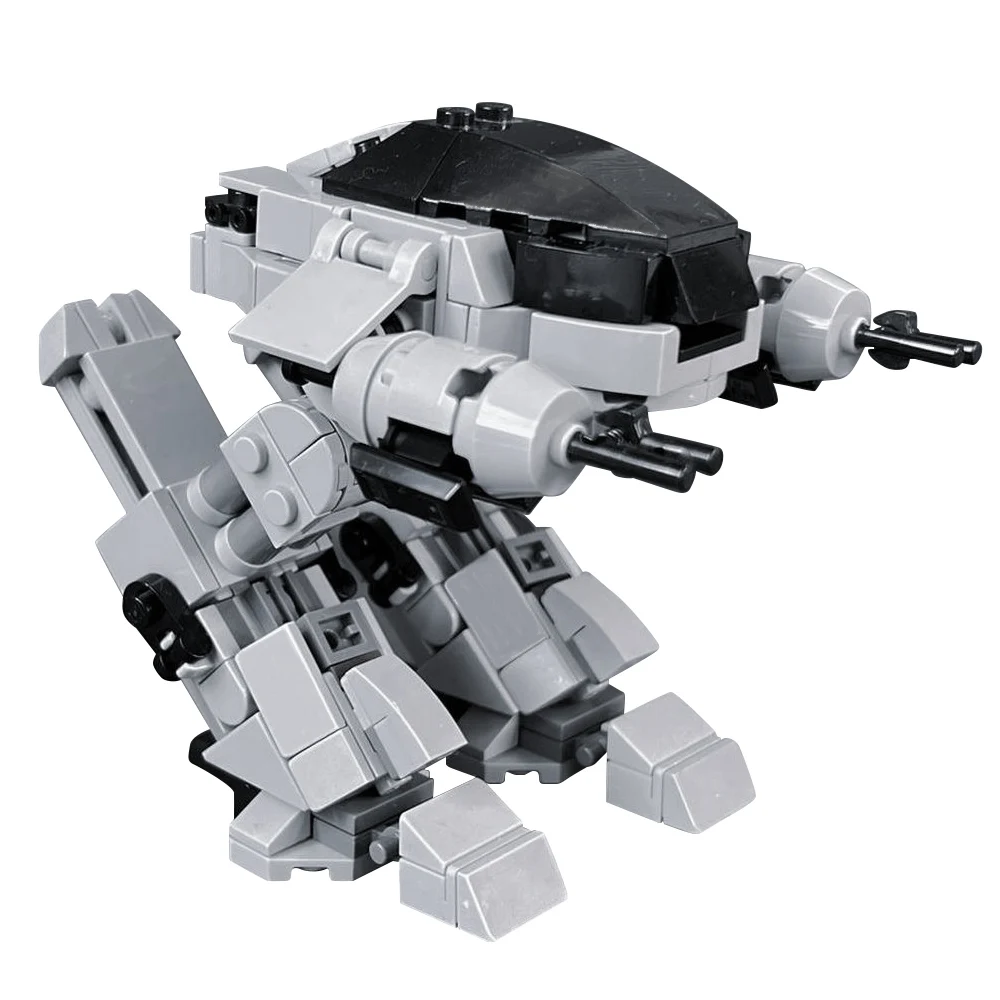 MOC Movie Mecha RoboCoped ED-209 Robot Characters, mecánica, policía de guerra, bloques de construcción, juguetes, traje para niños, regalos de cumpleaños