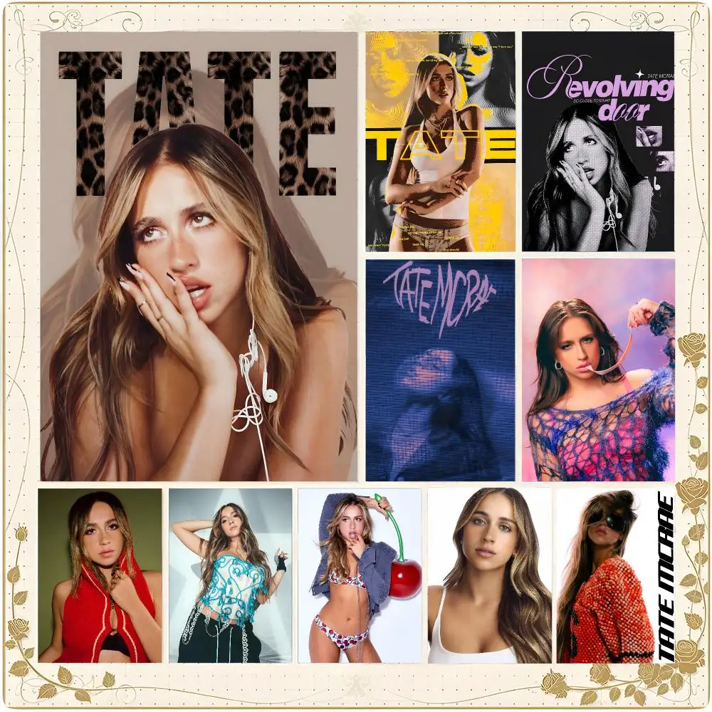Modern Dynamic Dance Pop Singer T-Tate McRae Poster Framed Wall Art Painting for Living Room Interior Decor and Gift Options