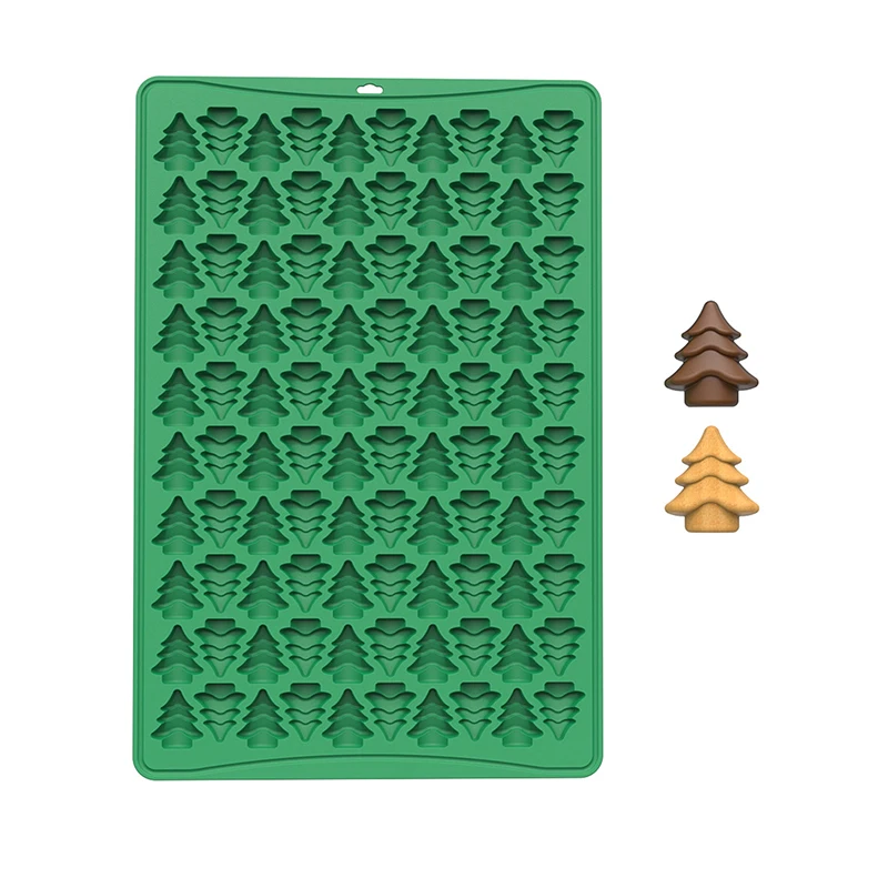 Molde creativo para galletas de árbol de Navidad, molde de silicona para hornear galletas con 100 agujeros, Mini molde para galletas de aperitivos para perros y mascotas, molde de Chocolate DIY