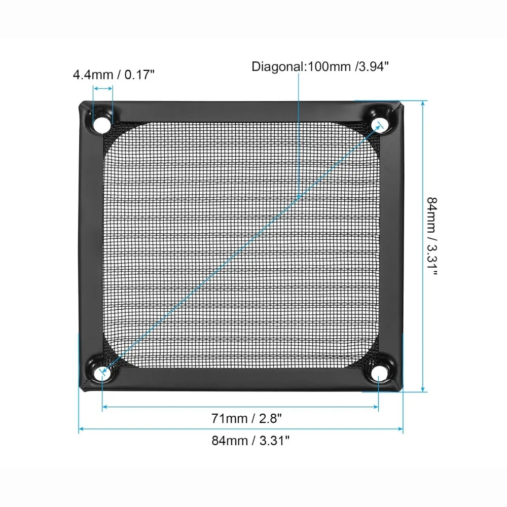 Mesh Cover Anti Rust Computer Fan Filter Grills Aluminum Silver Black Dust Filter Cover Cooling Fan Cover Cooling System