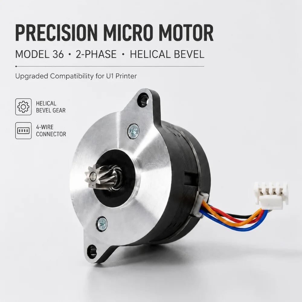Motor de Extrusión para Snapmaker U1, Motor Paso a Paso Circular de 36 mm con Engranaje de 9 Dientes para Accesorios de Impresora 3D Snapmaker U1