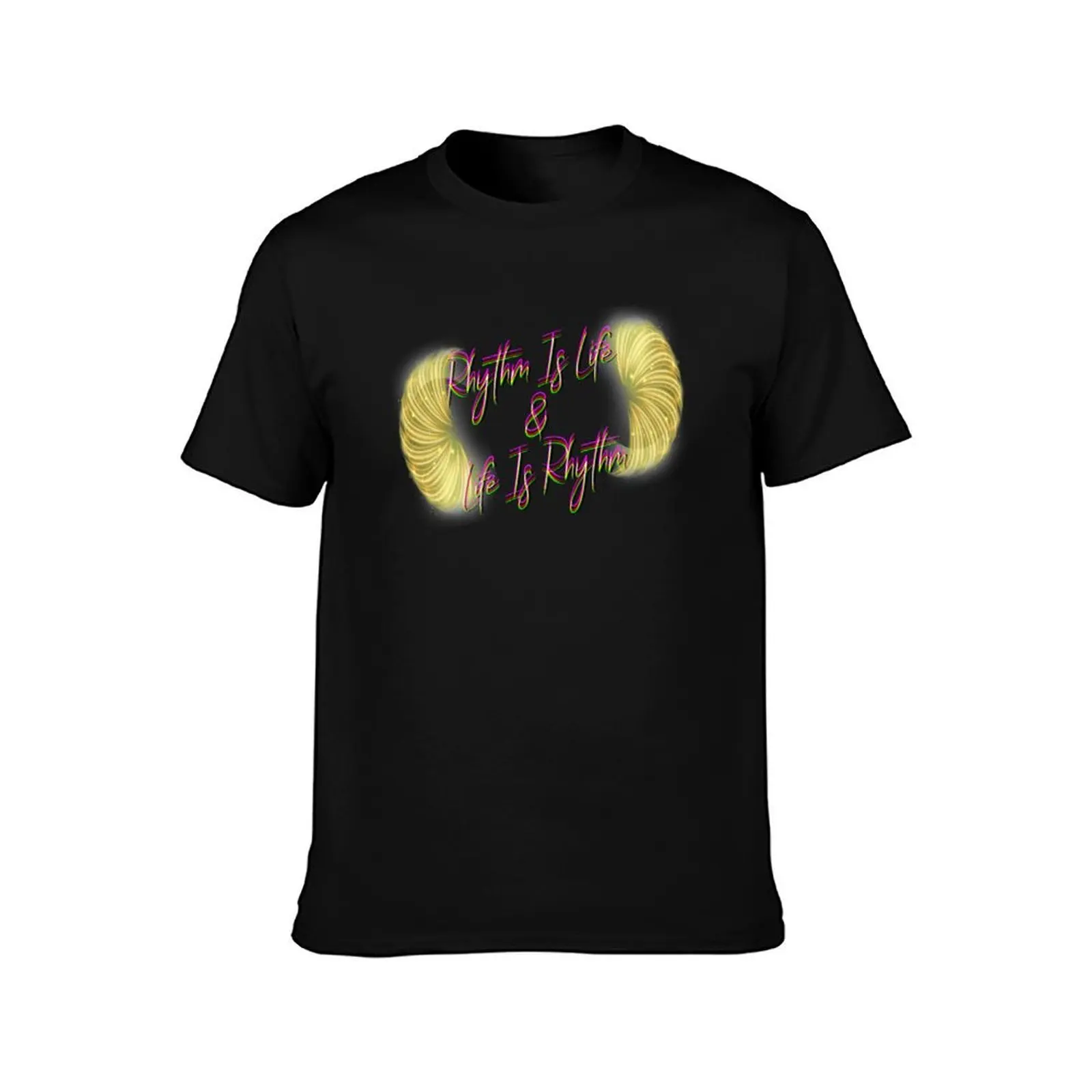 Rhythm is Life & Life is Rhythm T-Shirt, Summer Casual Cotton Tee, Oversized Streetwear Tops, Vintage Graphic Print, 100% Cotton