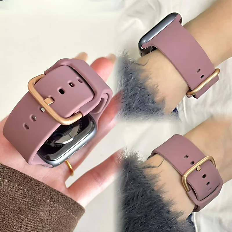 Classic Silicone strap For Apple Watch 11 42-46mm 49mm 44mm 45mm 40mm 41mm Sport bands iwatch series 10 9 8 7 6 5 SE Ultra 3-2-1