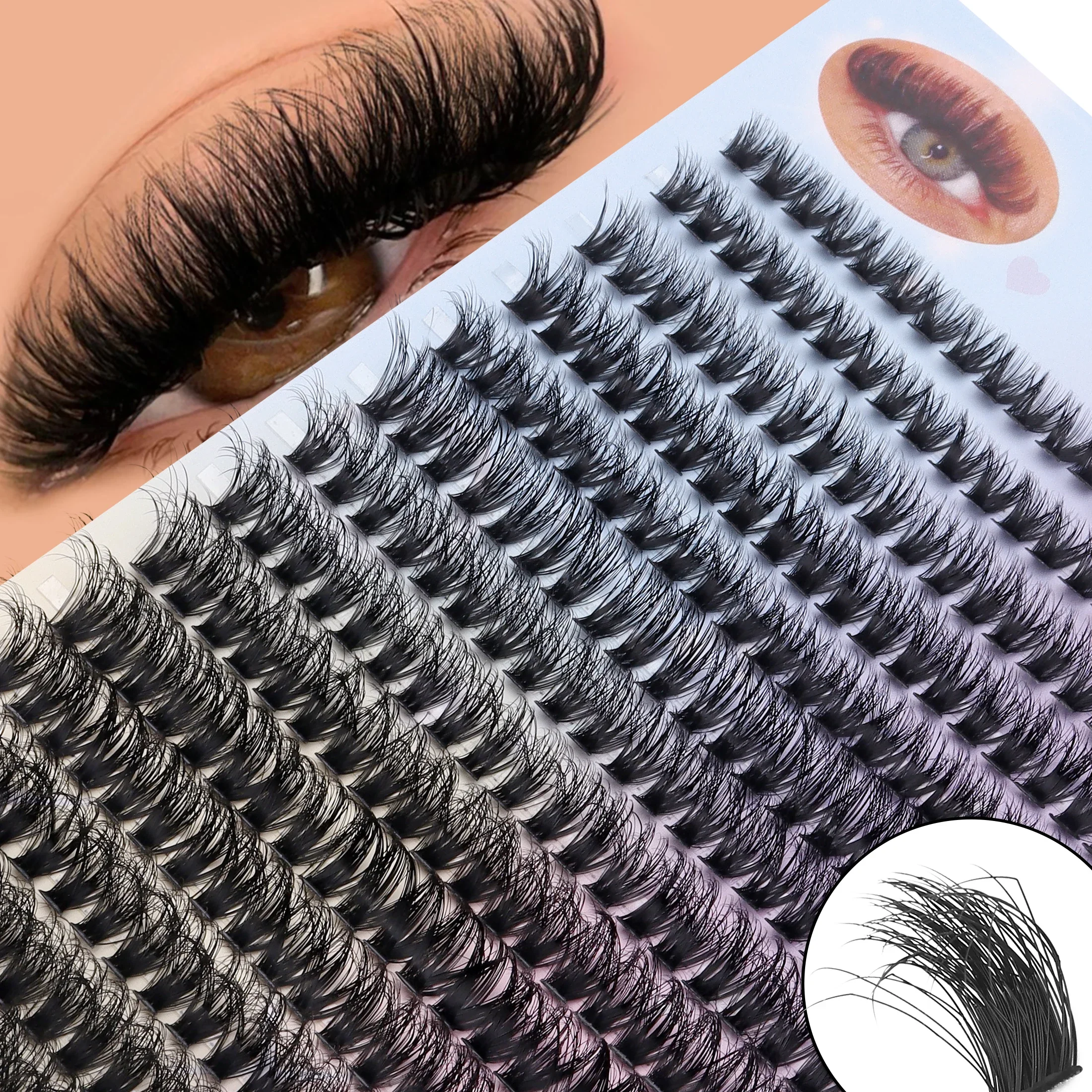 Faux Mink Lash - 다중 줄로 구성된 대용량, 두껍고 풍성한