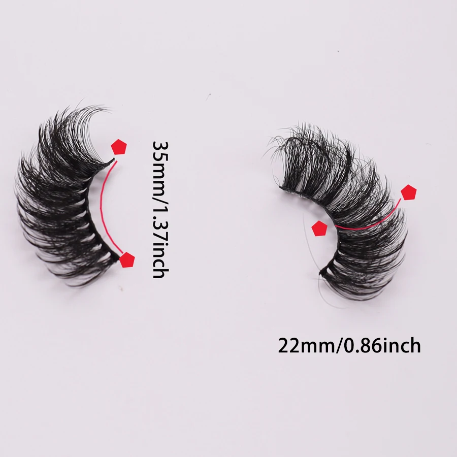 Ciglia finte super soffici da 22 mm Ciglia soffici spesse artificiali - Set da 10 paia, che mostra l'aspetto audace definitivo