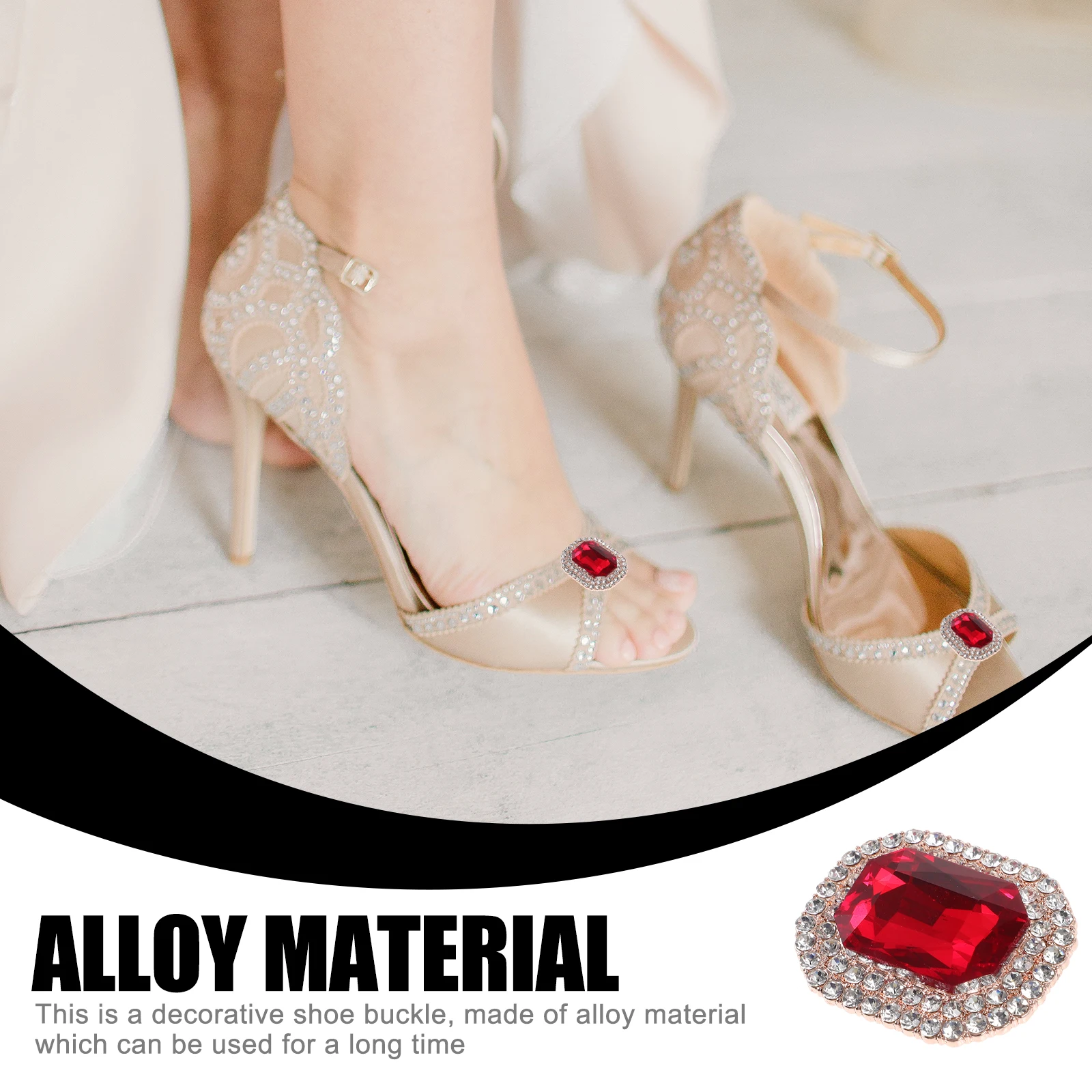 

Bridal Shoes Toe Decorations Ornaments Clips for Women Rhinestone Charms Red Wedding Bride