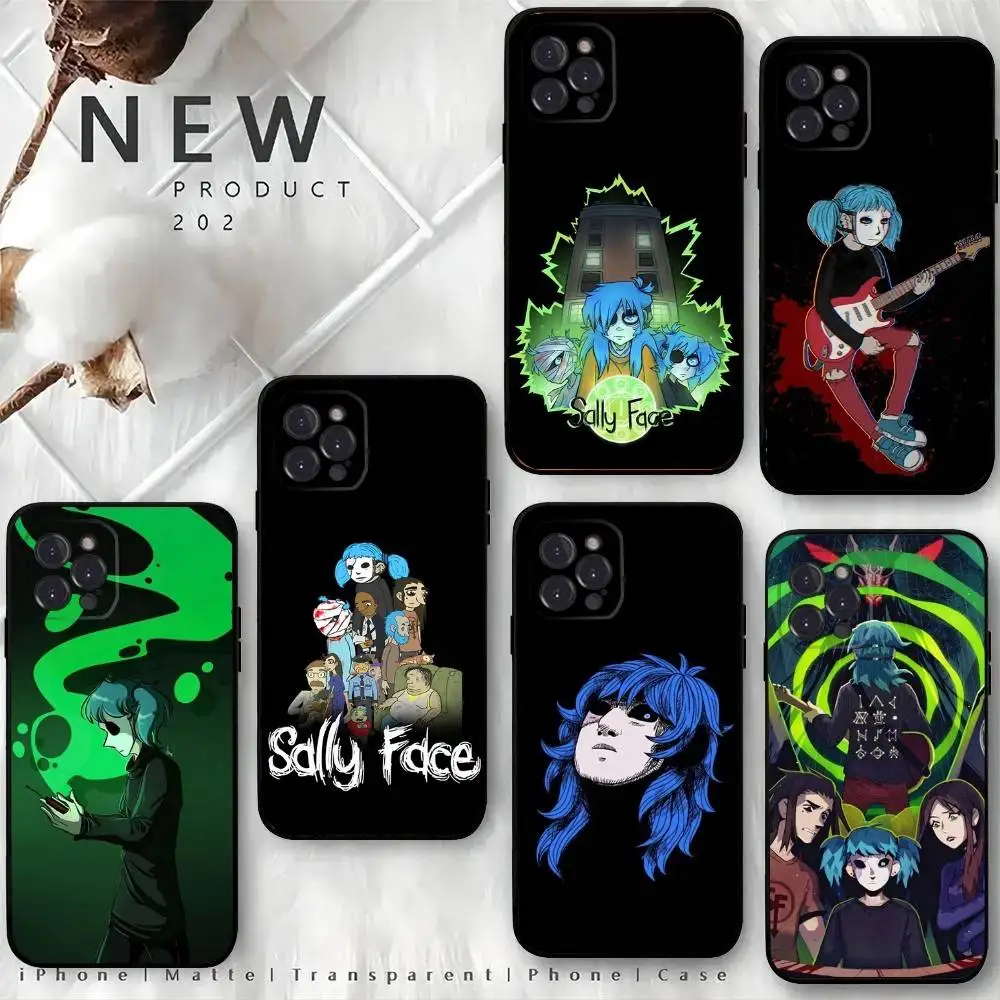 

Game S-Sally Face Phone Case For iPhone 16,15,14,13,12 Mini 11 Pro XR,X,XS,MAX 7,8 Plus Silicone Cover Soft Black