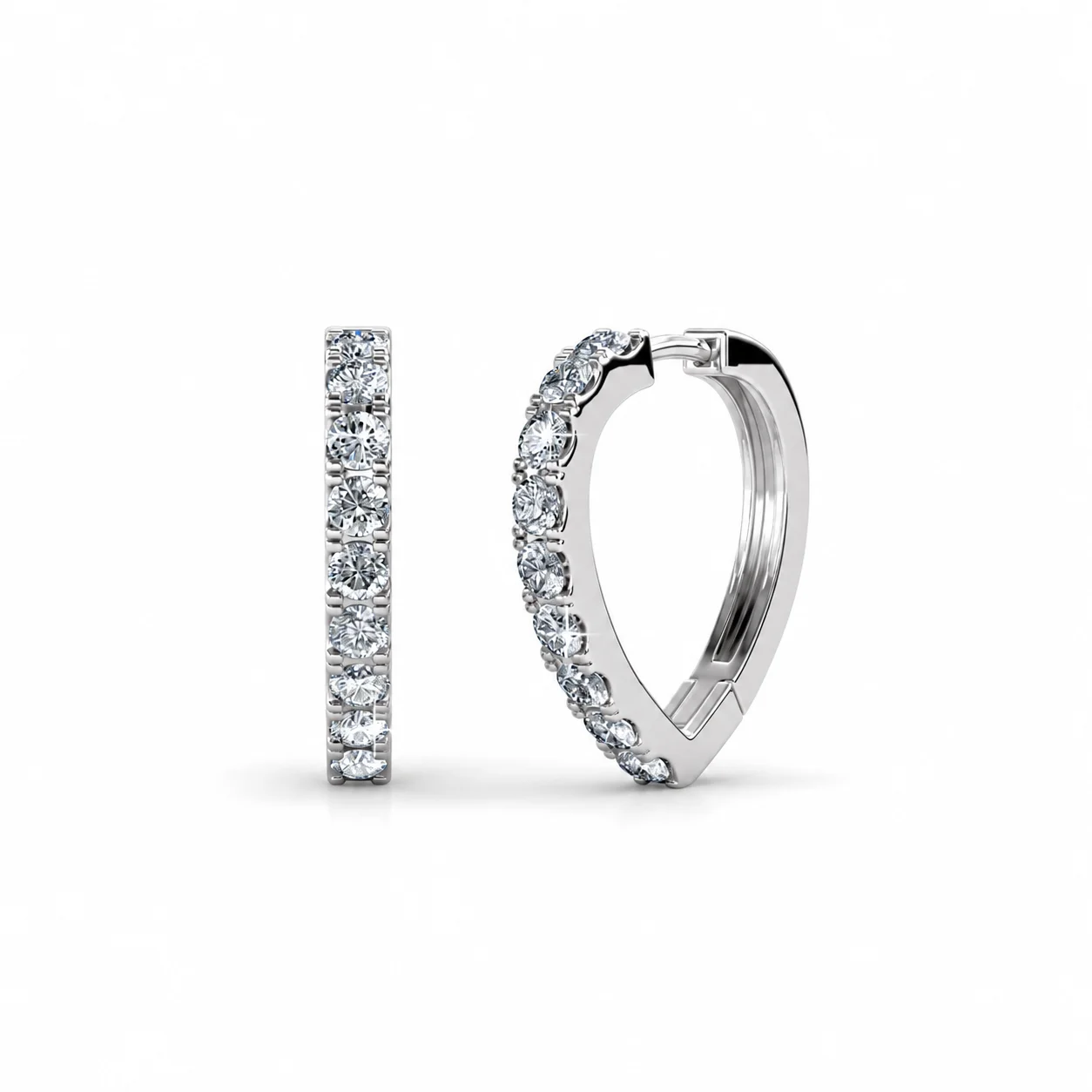 Daisini Crystal Hoop Earrings for Women Small Hinged Huggie Earrings Elegant Everyday Jewelry Birthday Gift