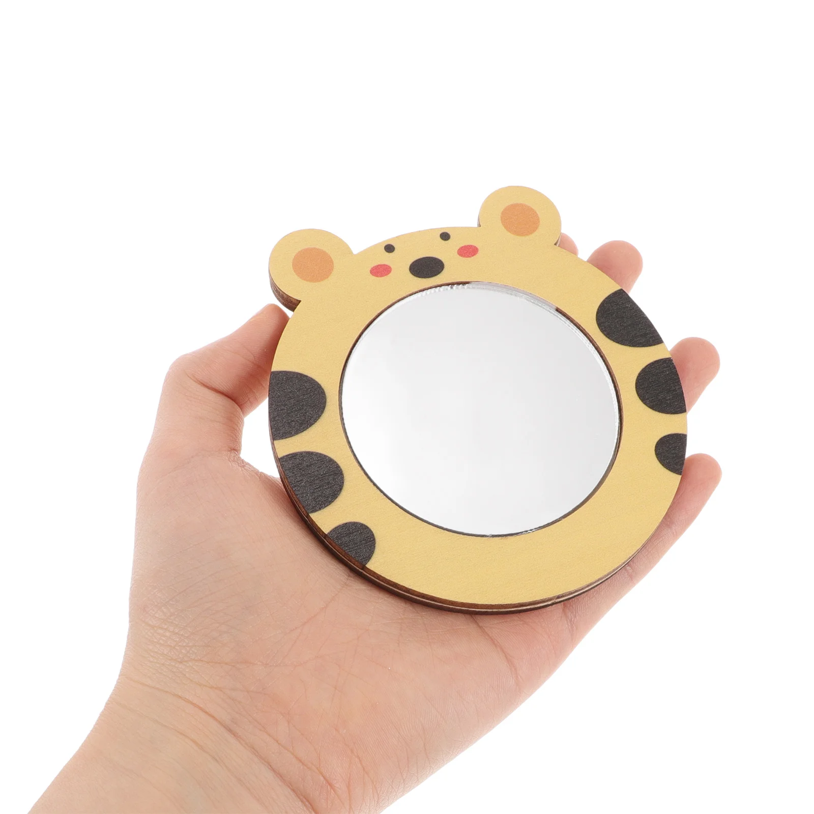 Espejo de baño de madera para niños pequeños, diseño de cerdo redondo, habilidades cognitivas para bebés, juego de agua, aprendizaje sensorial para el baño, diversión, 2 uds.