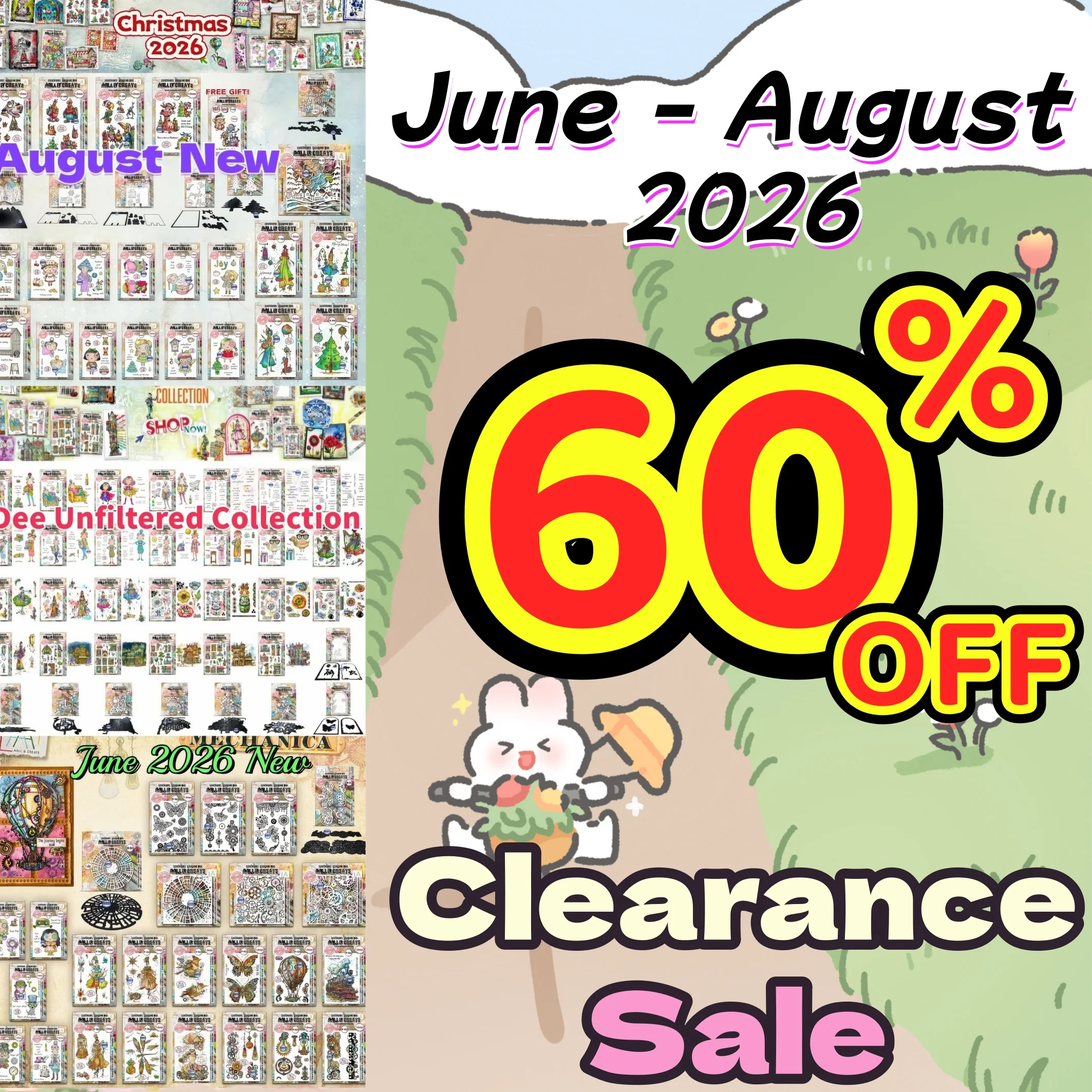 2026 Collection Clearance Sale June To August Metal Cutting Dies Clear Stamp Stencil for DIY Making Card Scrapbook Embossed
