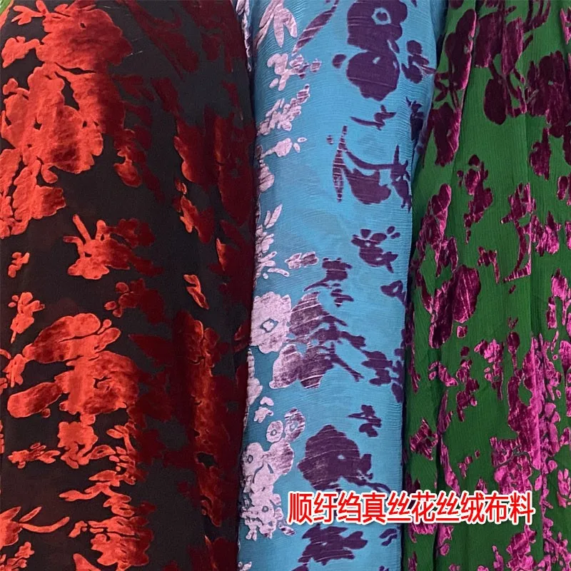 Silk dress floral velvet shirt evening gown cheongsam garment fabric