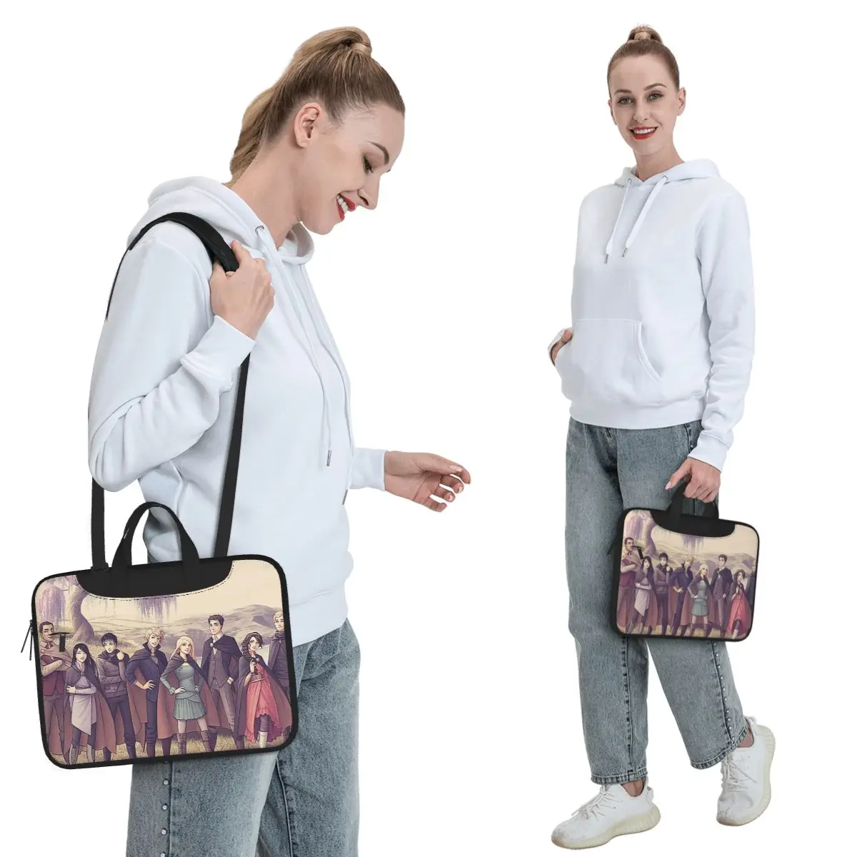 Keeper Of The Lost Cities Character Crossbody Laptop Bag Case Resistant Protective Notebook Pouch for Macbook Pro Lenovo