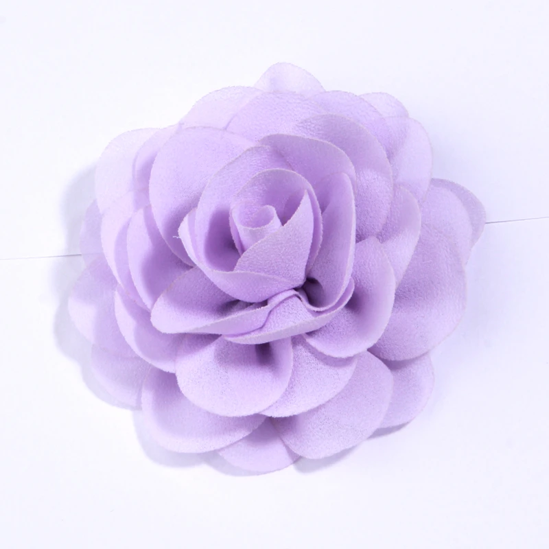 5Pcs 8cm Petals Poppy Chiffon Fabric Artificial Flowers for Wedding Dress Hats Headband Brooch DIY Home Decor Craft Projects