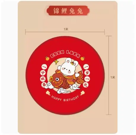 Chinese Style Cartoon Carpet Rabbit Children's Room Non-Slip Cute Decorative Floor Mat