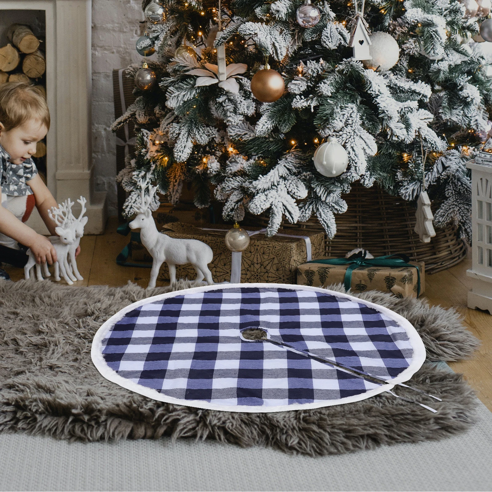 

Christmas Decor Tree Skirt Western Skirts Rustic Holiday Alternate Decorative Farmhouse