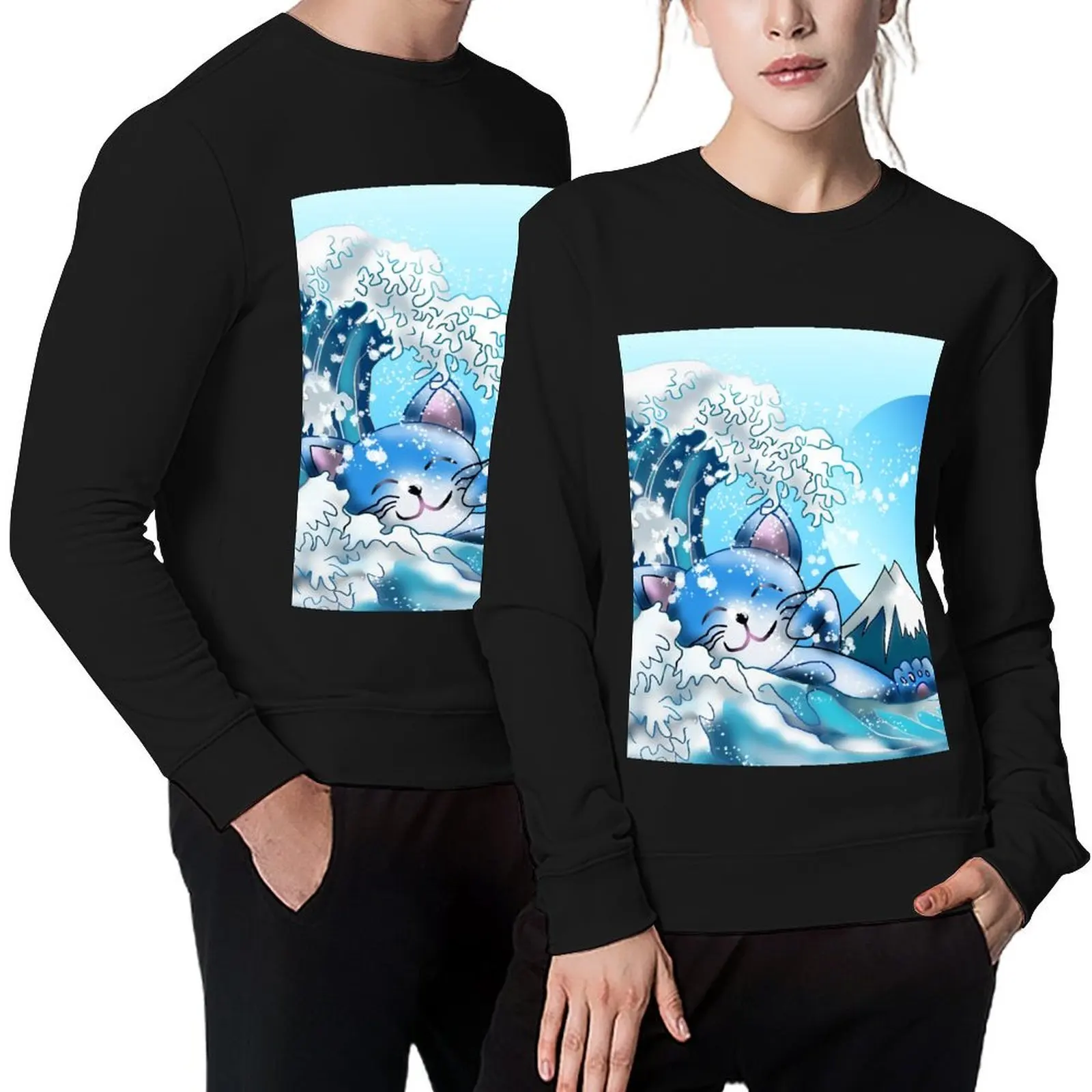 

The Great Cat in the Wave off Kanagawa Pullover fashion men tracksuits tracksuit men men's coat sweatshirt for men