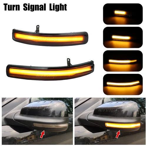 Imagen 2 del producto 2 uds señal de giro dinámica LED ala lateral espejo retrovisor indicador intermitente luz secuencial para Ford Explorer 2011-2017 2018 2019
