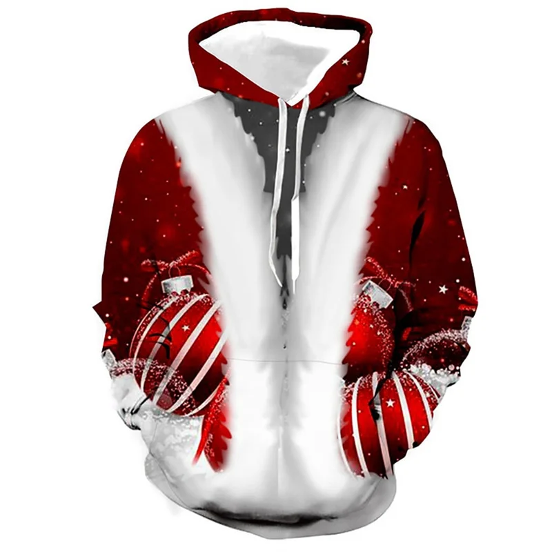 

3D Cute Xmas Christmas Tree Printing Hoodies For Men Kids Fashion Funny Hooded Sweatshirts Women Winter Y2k Pullovers Clothing