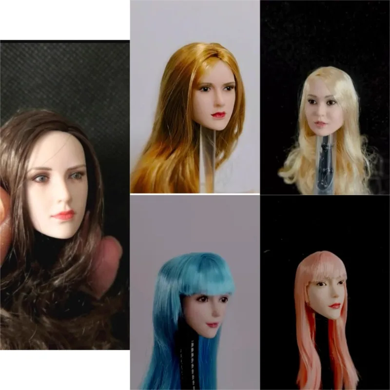 

1/6 Scale Female Soldier Long Haired Round Faced Beauty Head Sculpt Model for 12" TBL PH Action Figures Body