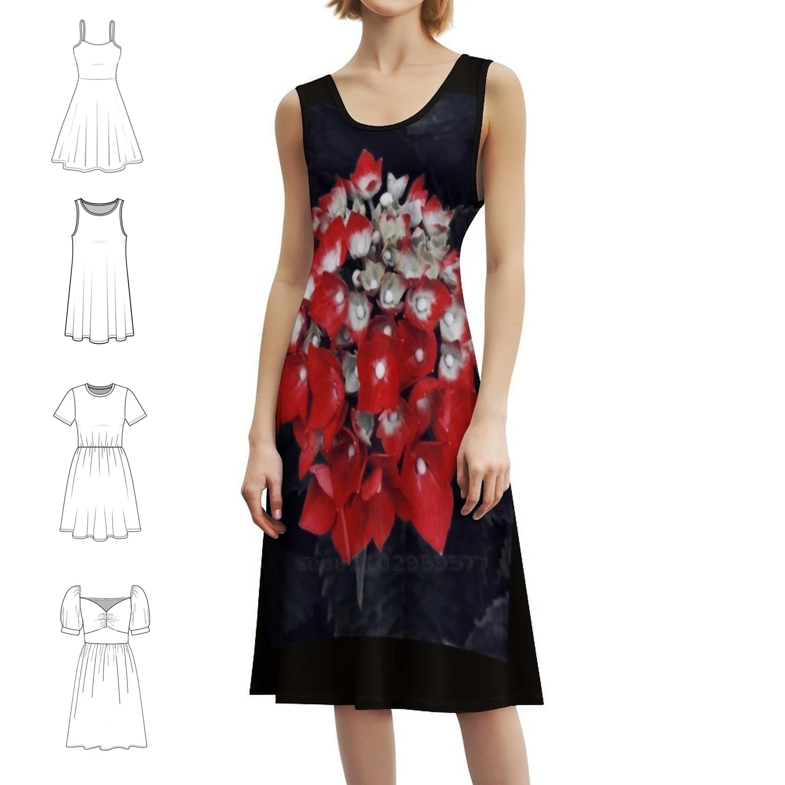 

Flower-Hortensia Sexy Vacation Dress For Women Beach Party Birthday Mini Dress Flower Shrubs Hortensia Flowers Womens Dresses