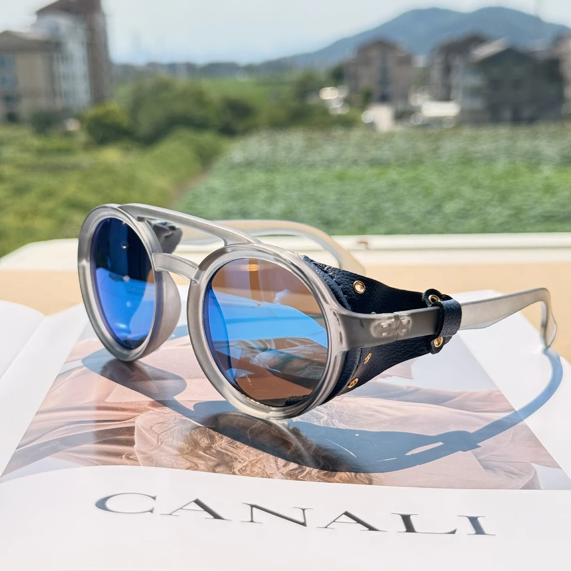 

Ретро велосипедные солнцезащитные очки для мужчин и женщин, кожаные круглые очки, винтажные очки с защитой от ветра на открытом воздухе, пеший туризм, рыбалка, спортивные солнцезащитные очки