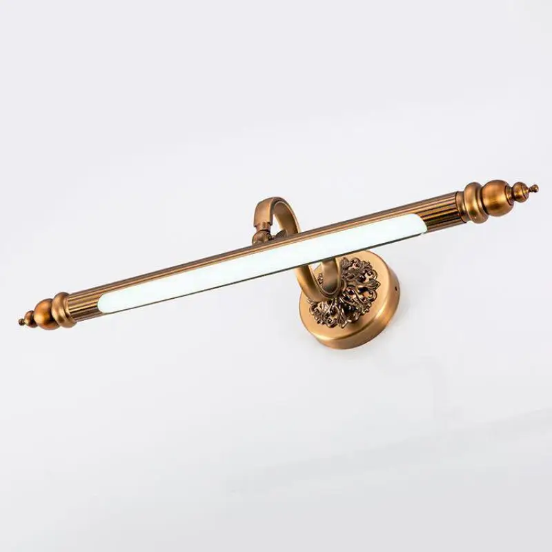 

Европейский антикварный бронзовый светодиодный зеркальный передний светильник, настенное бра для ванной комнаты, ретро зеркальная лампа, гостиничный шкаф, туалет, водонепроницаемый настенный светильник