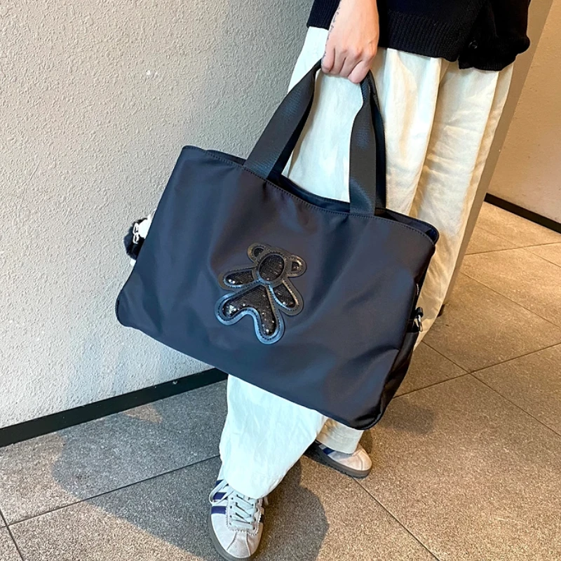 

Business Women Handbag Tote Bag Black Shoulder Itabag 2025 New Black Sequined Bolsas De Mujer Oxford Messenger Bag