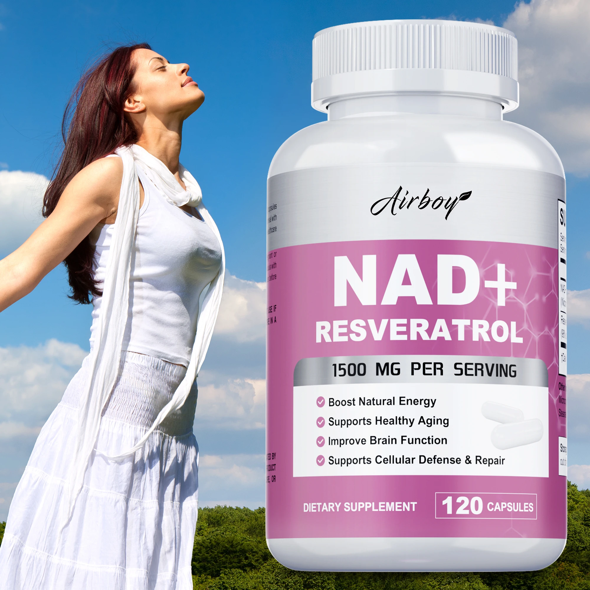 

NAD+ Resveratrol - Антивозрастной, уменьшает морщины, способствует здоровью кожи, осветляет тон кожи, улучшает тьмяность, повышает cell energy