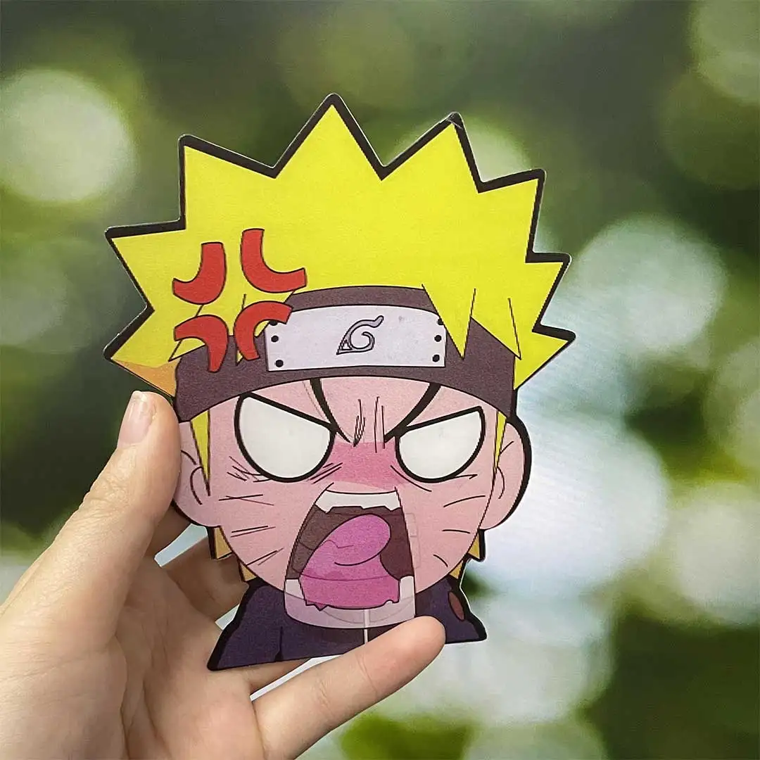 Uzumaki Naruto Anime 3D Motion Sticker Creative Car Sticker Decorative Mirrors Notebook Luggage Wall Stickers For Kids Rooms