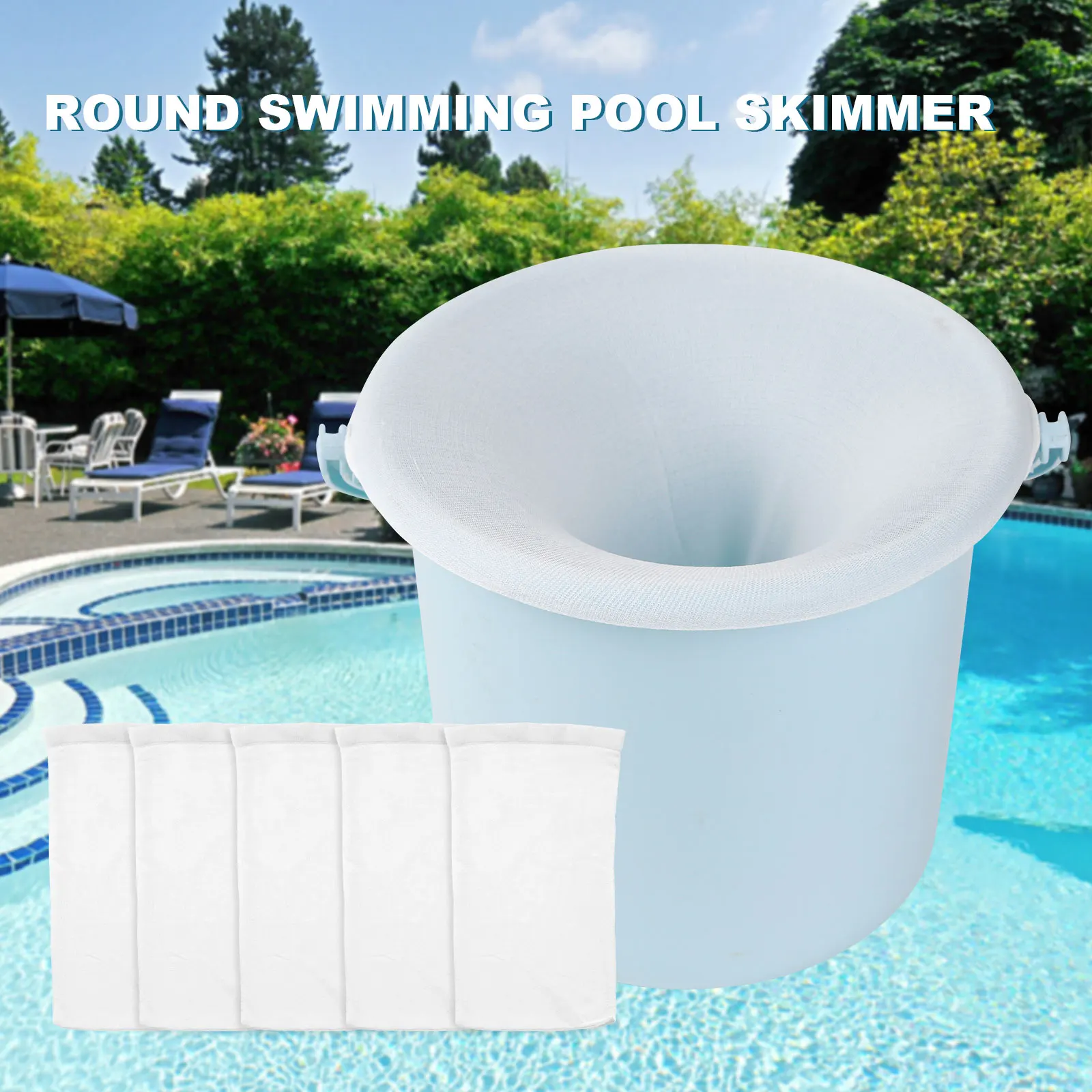 

5/10pcs Pool Skimmer Socks Cleans Debris and Leaves Baskets Filters Fish Tank Mesh Bag Round Swimming Pools Filter