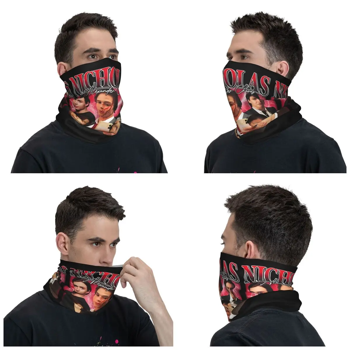 Nicholas Chavez Actor Bandana Neck Gaiter Face Scarf Multifunctional Cycling Scarf Fishing for Men Women Adult All Season