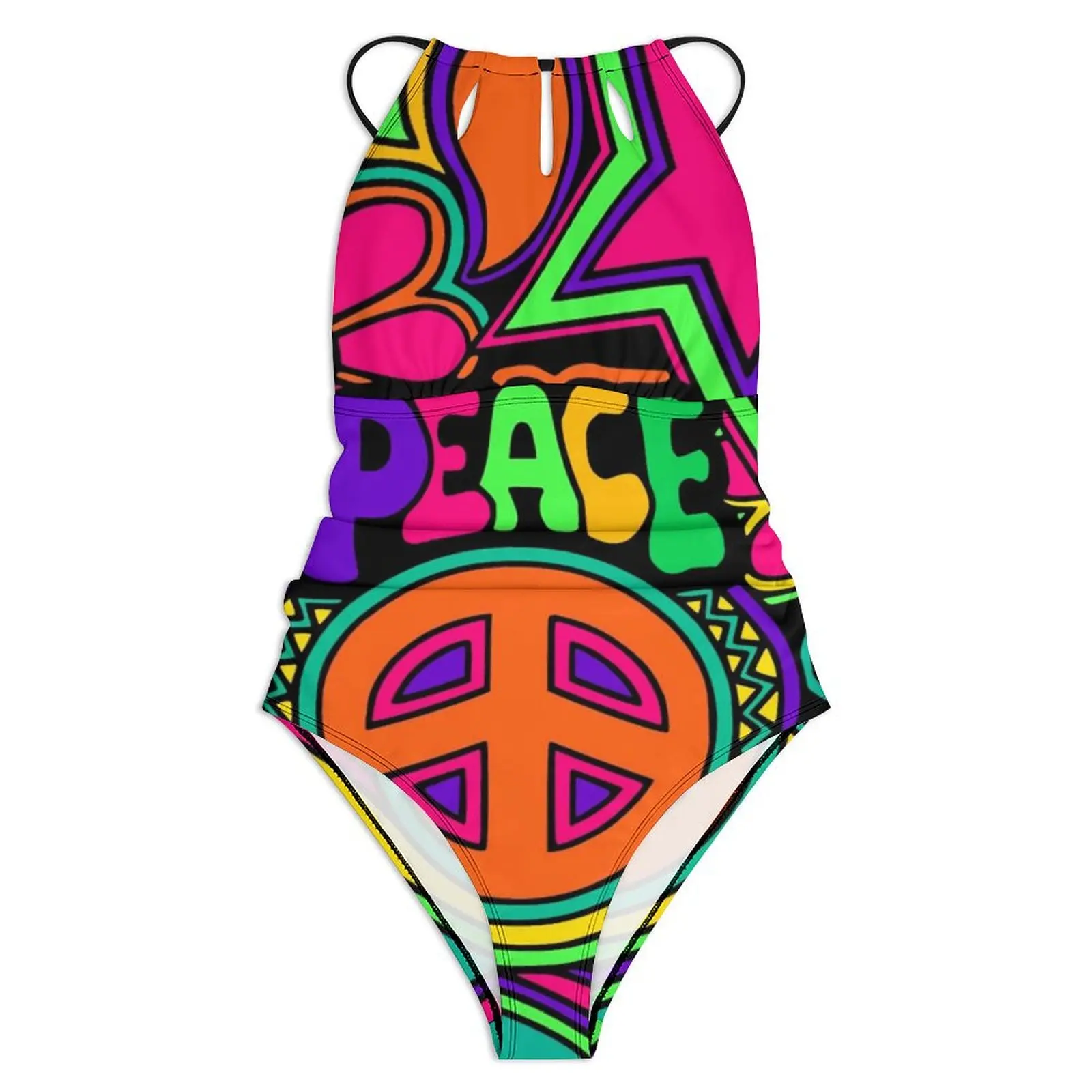 جميلة الوردي السلام ملابس السباحة مثير الملونة الهبي تصميم قطعة واحدة ملابس السباحة رفع ارتداءها خمر ملابس الشاطئ الرياضية