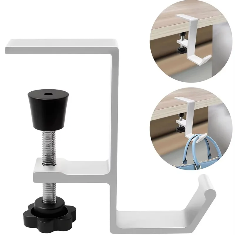 Adjustable Desk Edge Hook Gaming Headphone Desk Hanger Backpack Storage Hanging Hook Holder Punch-free For Home Office Organizer