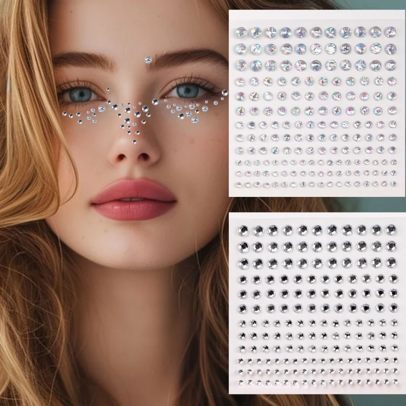 

Cross-border hot sale165Diamond Sticker Set Face Makeup Stickers Face Diamond Decorations Crystal Acrylic Brick Stickers