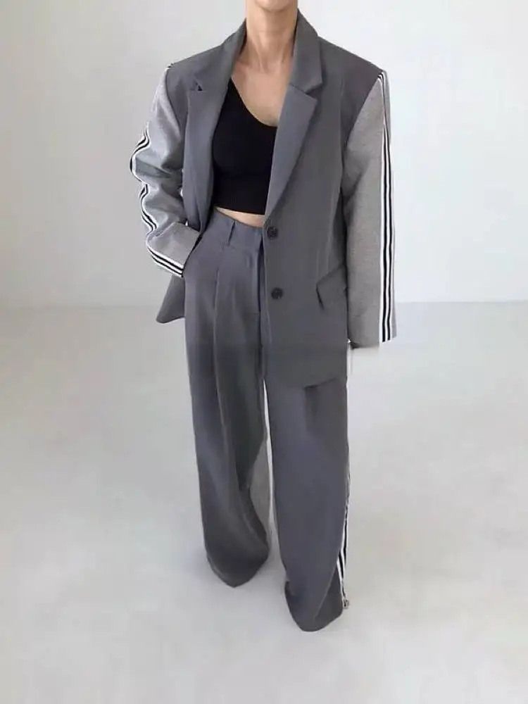 Conjunto de terno f e manga crida solto t terno de duas peças roupa casual para primavera e outono te...