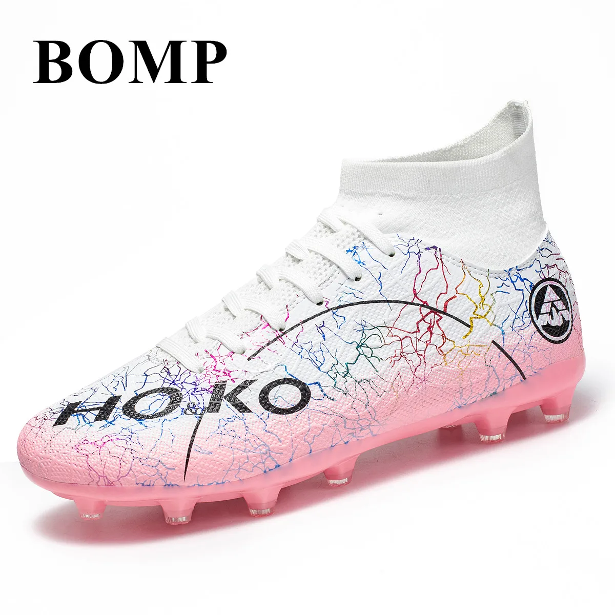 

High Quality Pink TF/FG Men Football Boots Outdoor Comfort Football Training Shoes Mens Light High-top Soccer Sports Cleats Man