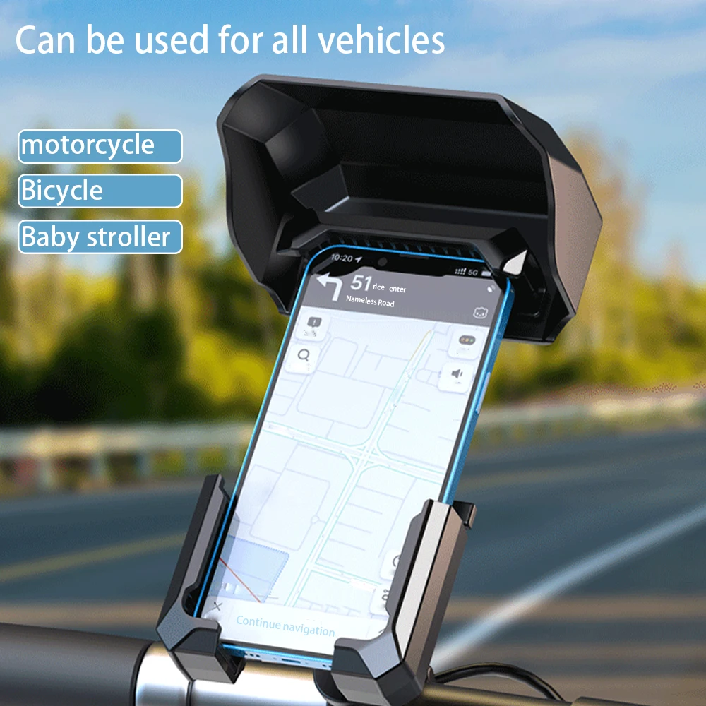 Bike Handlebar Phone Mount Shock Resistant Motorcycle Phone Stand Bicycle Phone Bracket for 18-32mm Round Handlebar