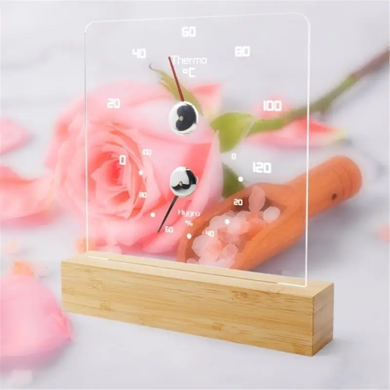 M7DA Sauna Room Thermometers Hygrometer with LED Light Waterproof Wall Mounted Celsius Temperature Humidity Measurement Meter