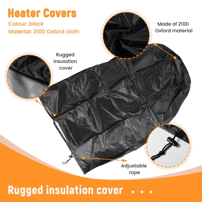 เครื่องทำความร้อนสำหรับลานบ้านครอบคลุมเครื่องทำความร้อนกลางแจ้งกันน้ำ210D อ็อกซ์ฟอร์ดกันน้ำกันลมป้องกันประมาณ50X50X120ซม.