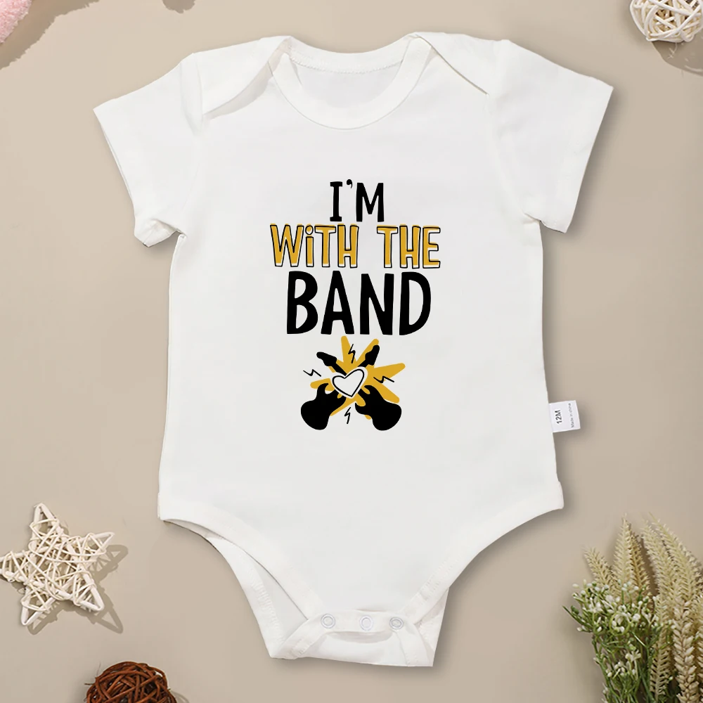 Band Rock Baby Onesie Fashion Harajuku Cute Baby Boy Clothes Short Sleeve Urban Streetwear Harajuku Toddler Romper Cotton