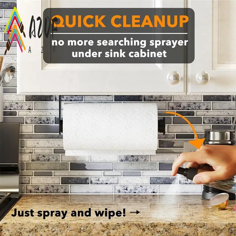 

A20F-Under Держатель для шкафа Подвесной настенный ролик для бумажных полотенец для кухни и ванной комнаты (черный)