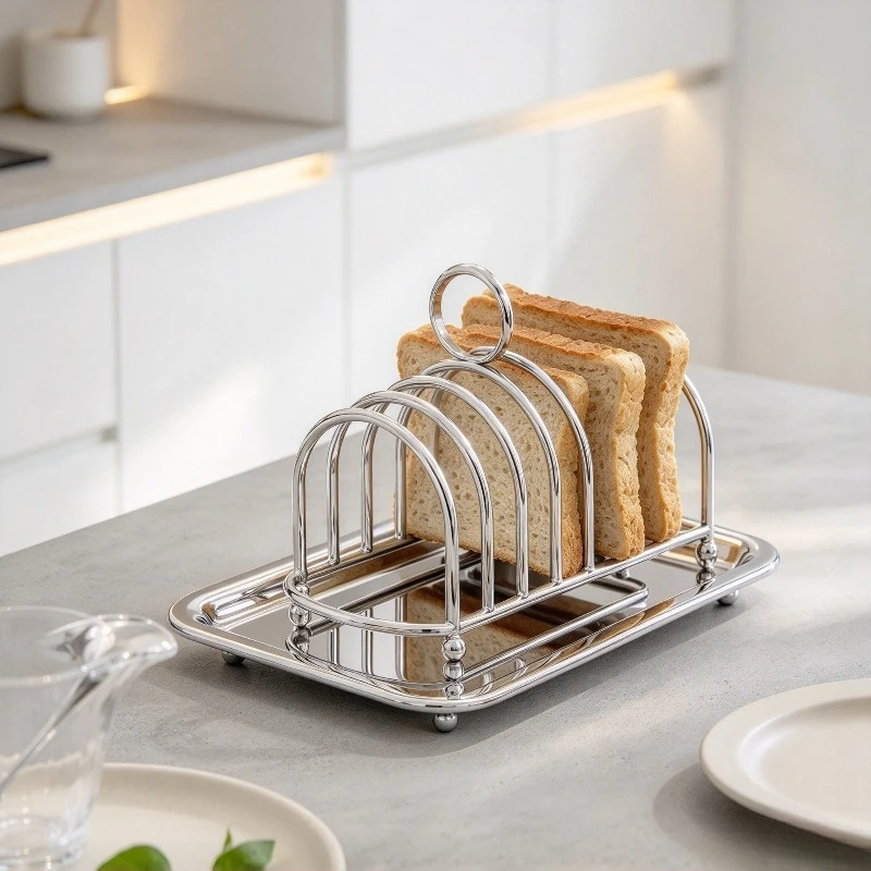 Bread Display Stand Stainless Steel Toast Rack Holder Kitchen Organizer for Western Dining Home Restaurant Countertops Sets Plus