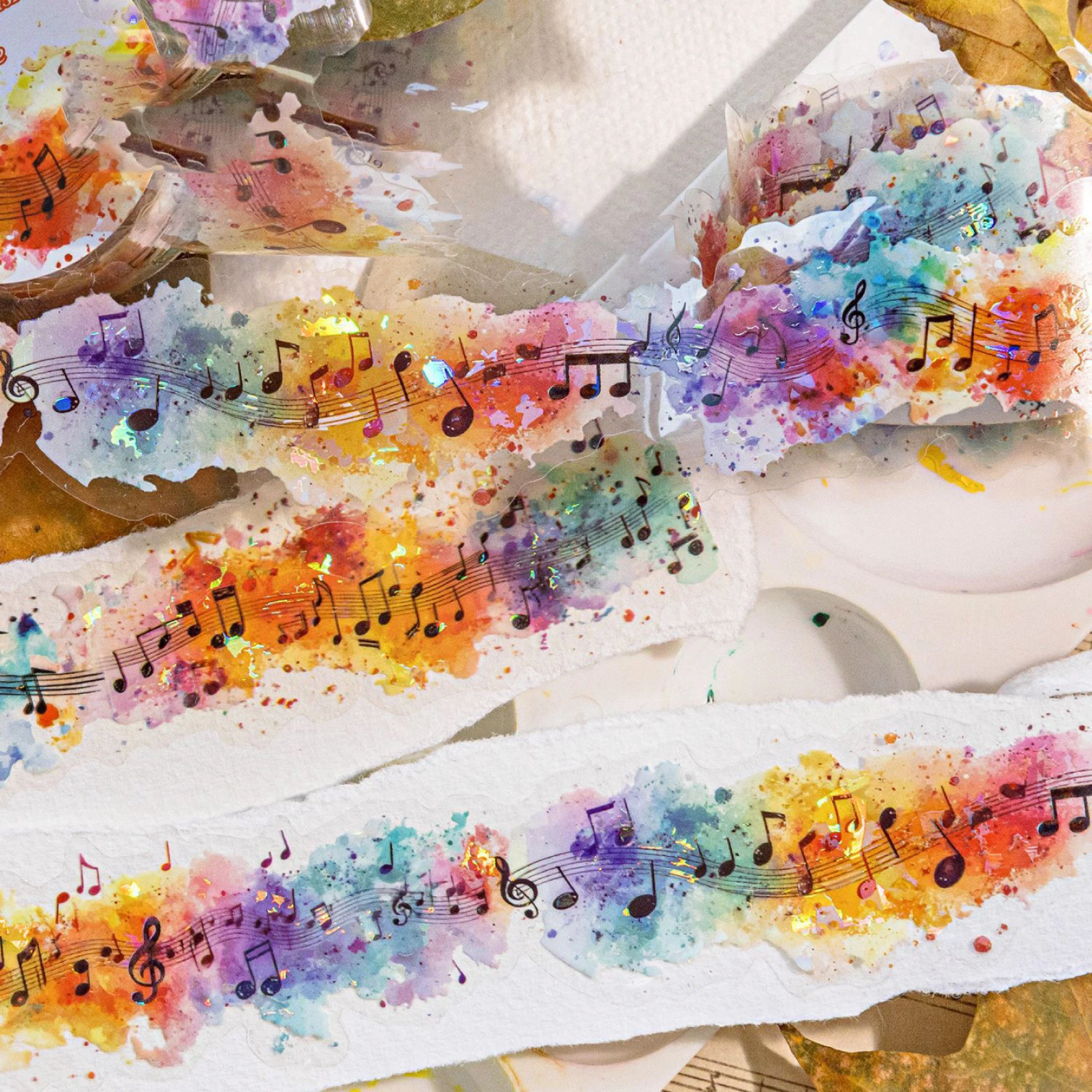 

30mm*200cm Color Ink Phantom Series Vintage Flower Smudge Landscape PET Tape Creative DIY Journal Material Collage Stationery