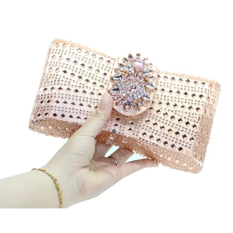 Nữ Dự Tiệc Clutch Túi Đựng Cao Cấp Hình Nơ Màu Xanh Hoàng Gia Xách Túi Buổi Tối